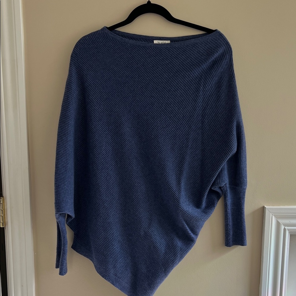 LA MIEL Navy Women's Poncho Sweater